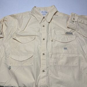 Columbia PFG Omni Shade Yellow Vented Camping Fishing Long Sleeve Shirt Size 2XL